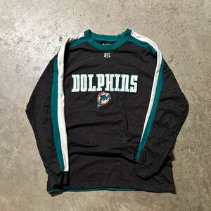 NFL Miami Dolphins Football Long Sleeve Embroidered Men Large